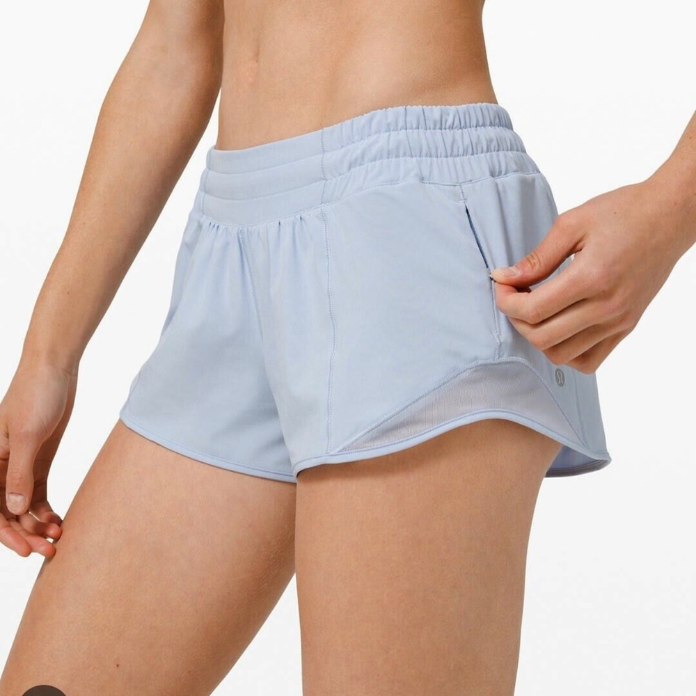 Lulu Hotty Hot shorts low rise 2.5”!! Powder blue color. Size 4